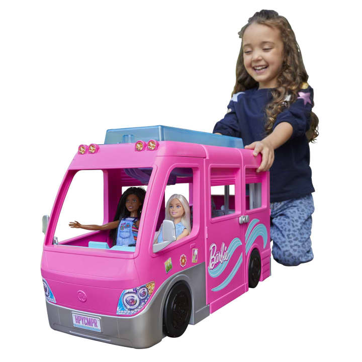 Barbie Camper, Dreamcamper Toy Playset With Pool And 60+ Accessories