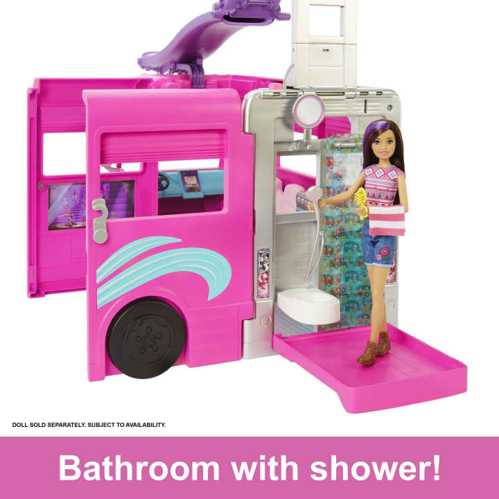 Barbie Camper, Dreamcamper Toy Playset With Pool And 60+ Accessories
