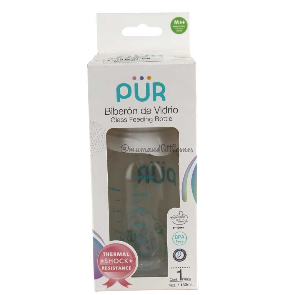 Pur Glass Feeding Bottle Thermal Shock Resistance 1 Pack 130ml