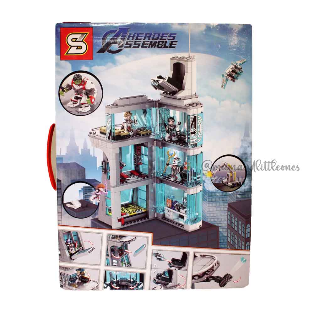 Super Heroes Attack On Avenger Tower Iron Man Hulk Building Block For Kids Sy1349 618pcs