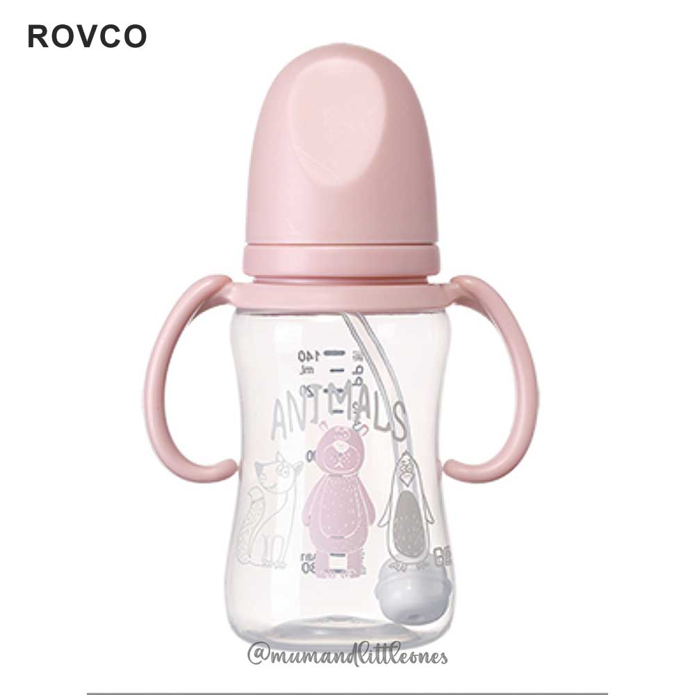 Rovco Pp Feeding Bottle Handle & Straw 140Ml