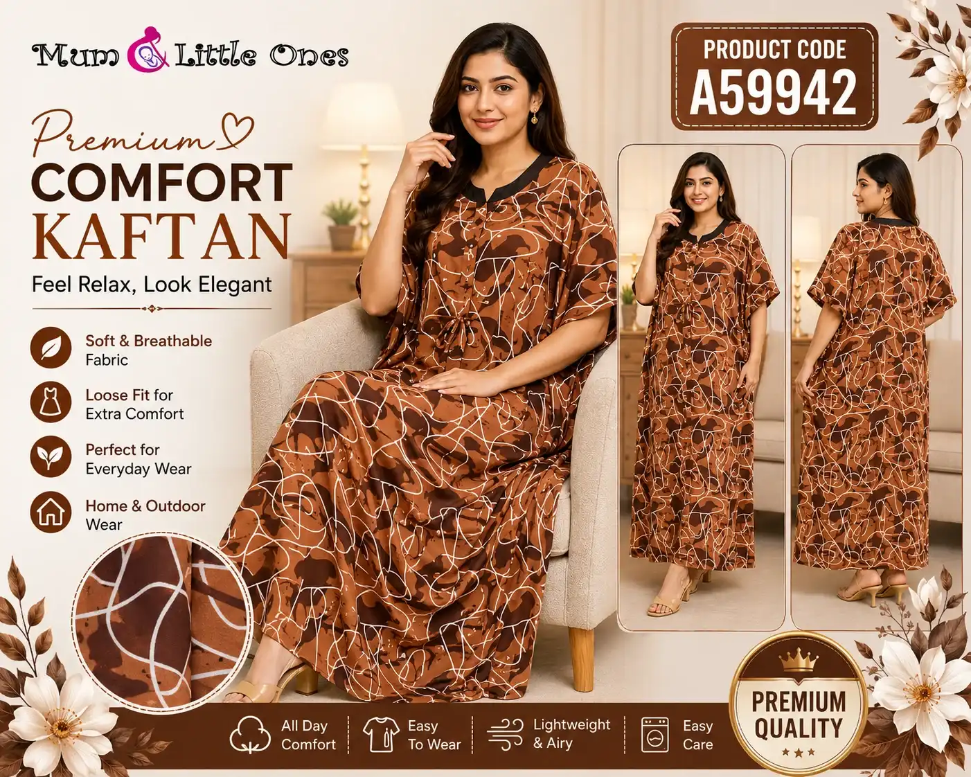 Luxury Comfort Ladies Kaftan– A59942