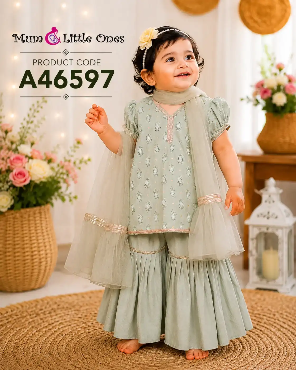Elegant Baby Girls Party Wear Dress – A46597